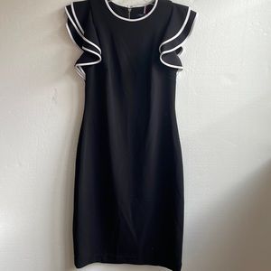 Tommy Hilfiger body con heavyweight knit ruffle sleeve dress size 2